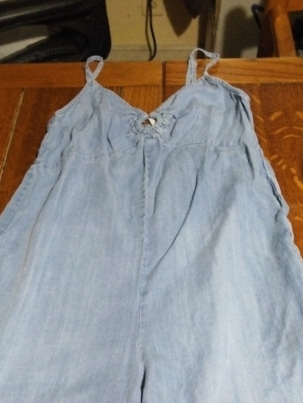 Coco + Carmen Light Blue Denim-Look Spaghetti Strap Camisole